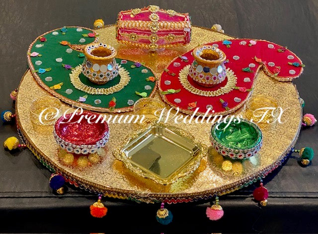 Large Gold Mehdni Thaals - Choose your style - Premium Weddings TX