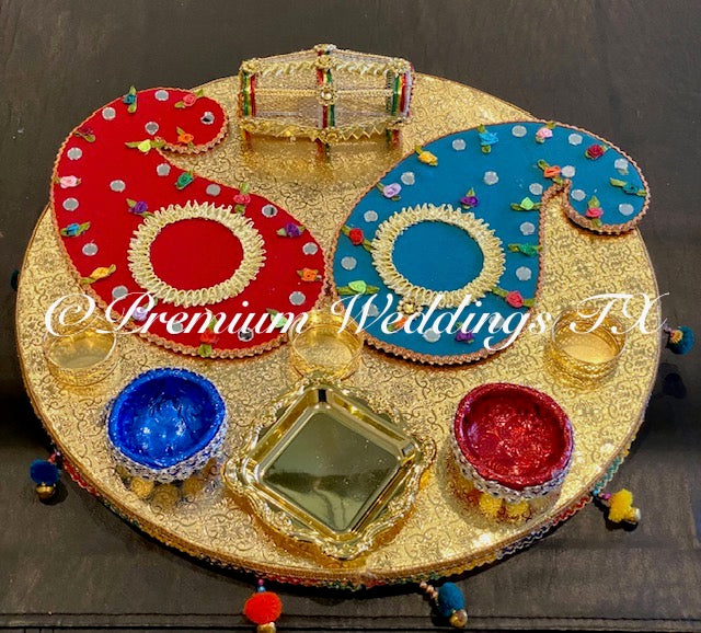 Large Gold Mehdni Thaals - Choose your style - Premium Weddings TX