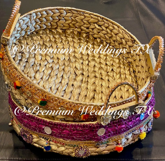 Handmade Round Baskets - Large - Premium Weddings TX