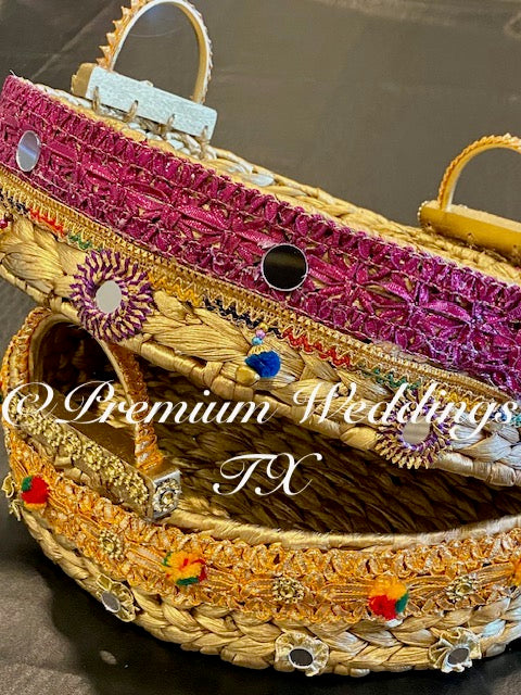 Handmade Round Baskets - Large - Premium Weddings TX