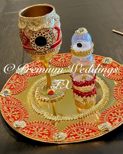 Red Elegant Doodh Pilai Set