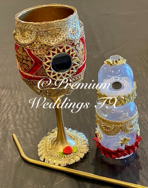 Red Elegant Doodh Pilai Set