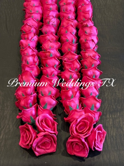 2 PINK ROSES GARLAND - ARTIFICIAL FLOWER