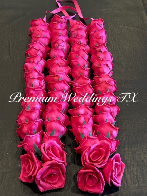 2 PINK ROSES GARLAND - ARTIFICIAL FLOWER