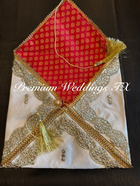 White Gold Saree Envelope - 1 PC