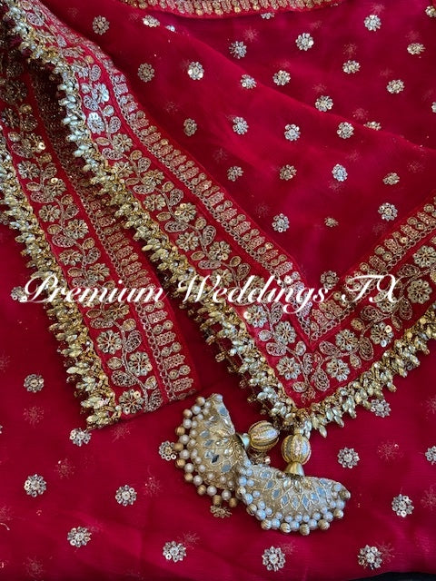 Red Nikkah Dupatta