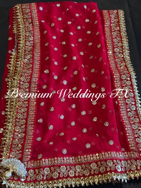 Red Nikkah Dupatta