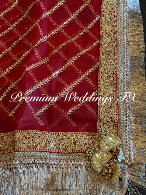 Red Nikkah Dupatta