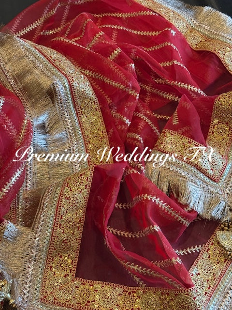 Red Nikkah Dupatta
