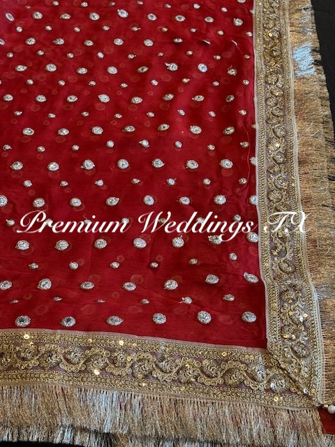 Red Nikkah Dupatta