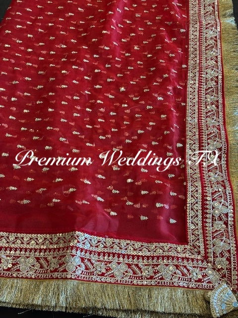Red Nikkah Dupatta