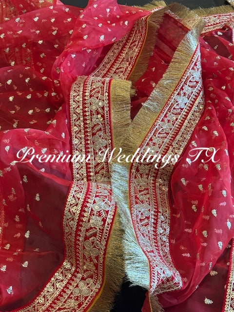 Red Nikkah Dupatta