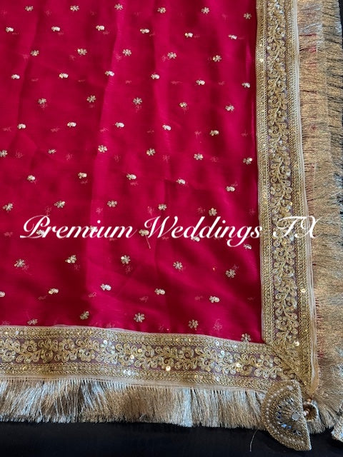Red Nikkah Dupatta