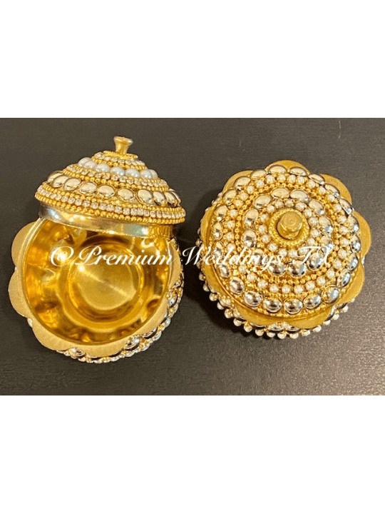 Gold Metal Sindoor Holder/Box - Large