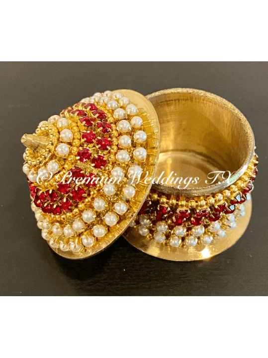 Red & Pearl Sindoor Box - Small