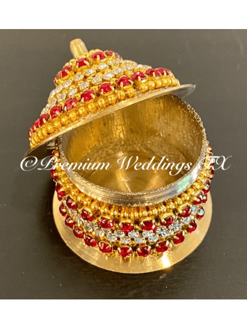 Red & Pearl Sindoor Box - Small