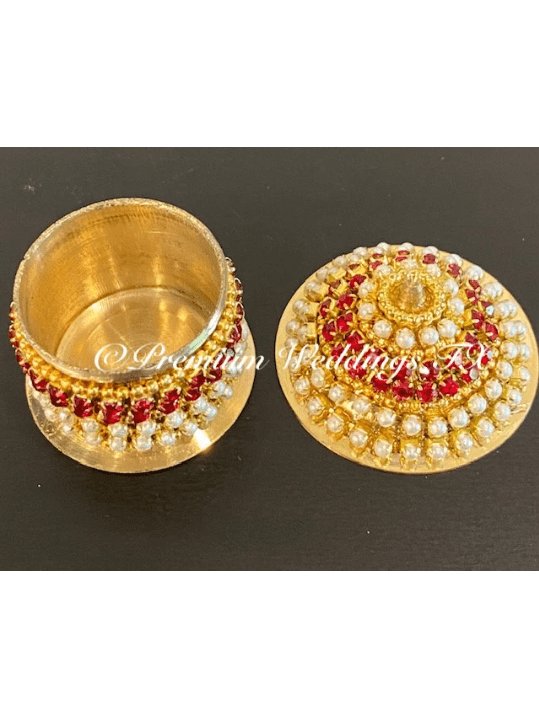 Red & Pearl Sindoor Box - Small