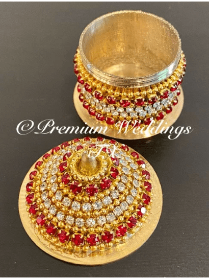 Red & Pearl Sindoor Box - Small