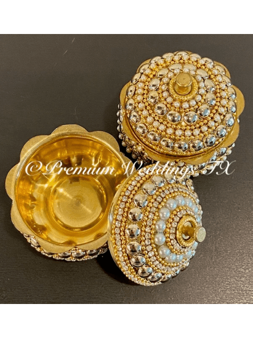 Gold Metal Sindoor Holder/Box - Large