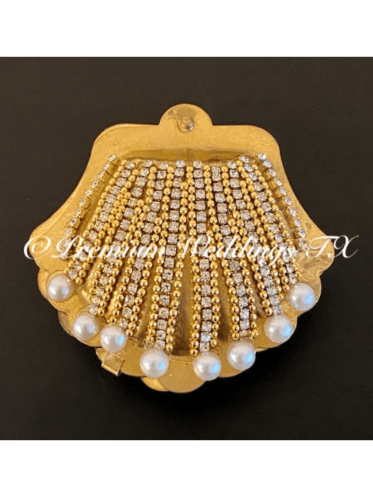 Gold Shell Sindoor Holder