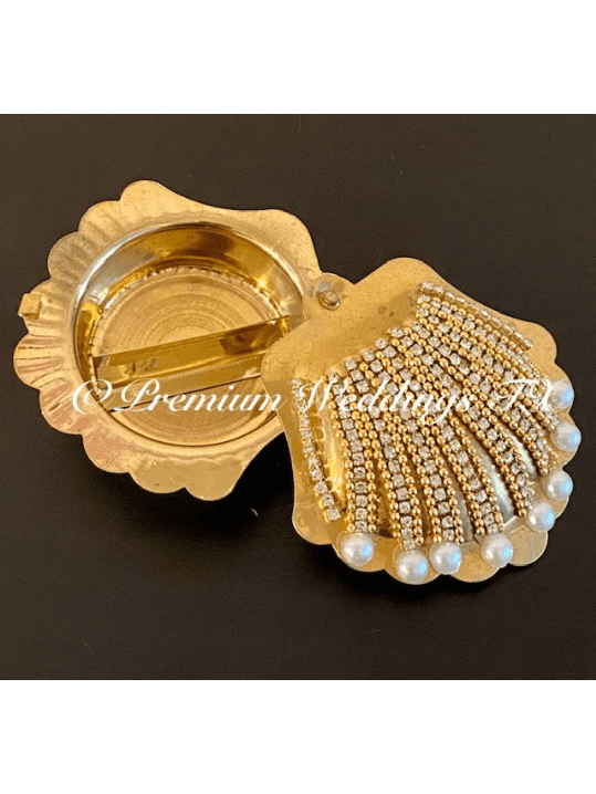 Gold Shell Sindoor Holder