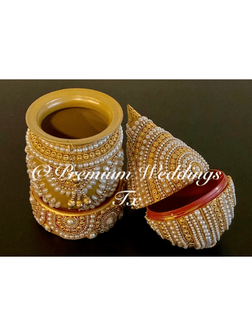 Gold Kalash With Coconut