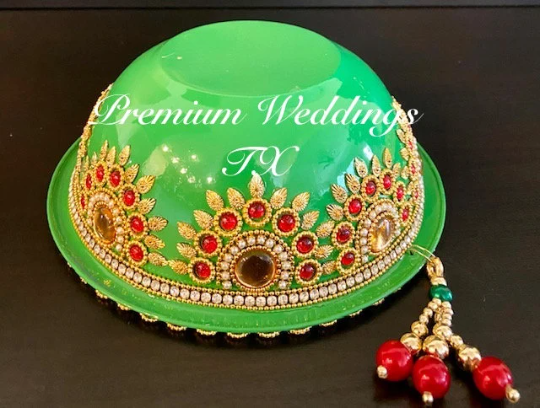 Handmade Decorative Bowls - Green Assorted Designs - Premium Weddings TX