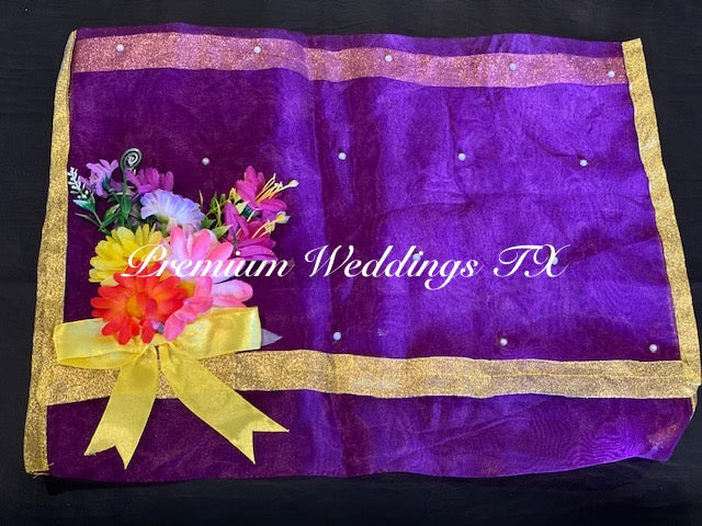 Purple Embellished Saree Cover Bags - Premium Weddings TX