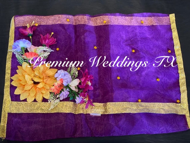 Purple Embellished Saree Cover Bags - Premium Weddings TX