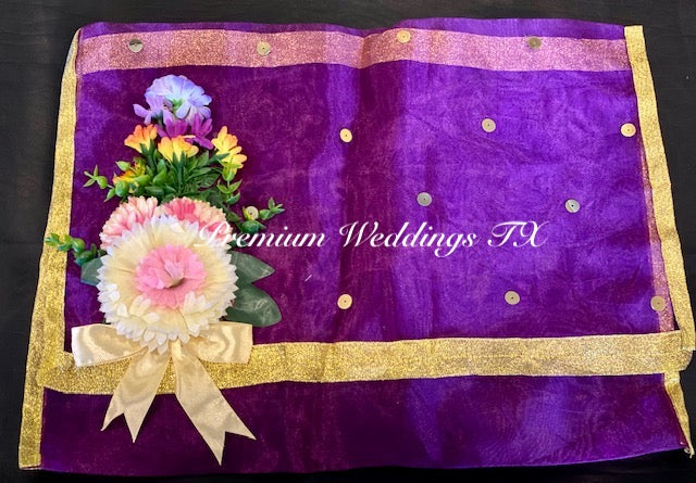 Purple Embellished Saree Cover Bags - Premium Weddings TX