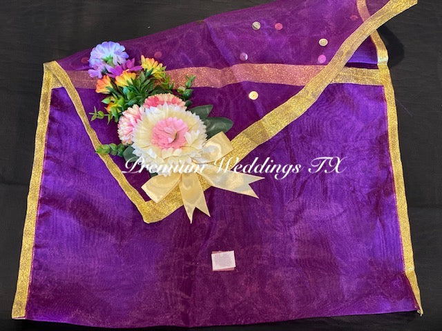 Purple Embellished Saree Cover Bags - Premium Weddings TX