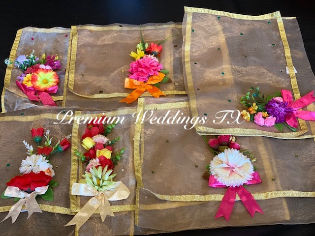 White Embellished Saree Cover Bags - Premium Weddings TX