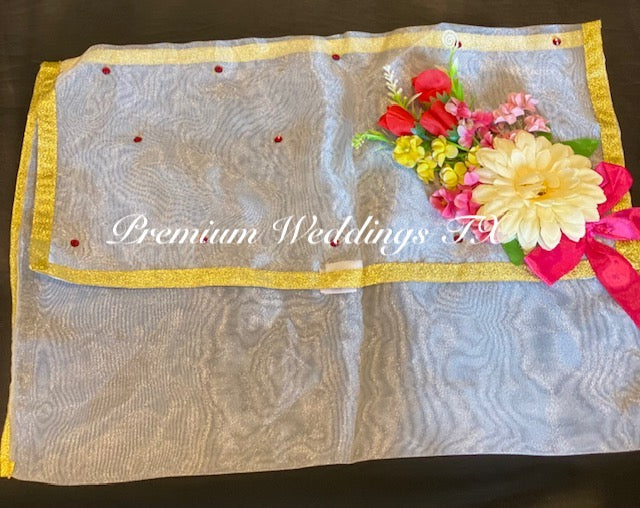 White Embellished Saree Cover Bags - Premium Weddings TX