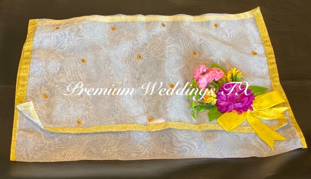 White Embellished Saree Cover Bags - Premium Weddings TX