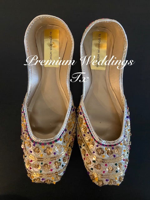 Beige Sequins Jutti
