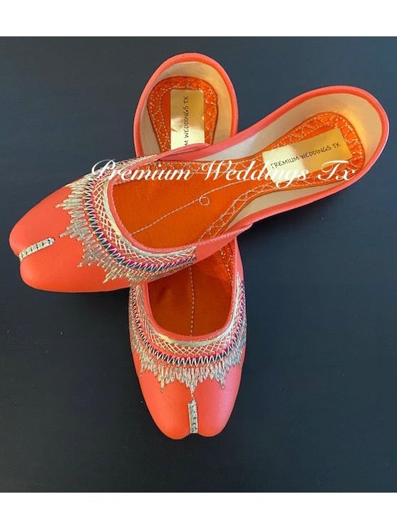 Orange Leather Jutti