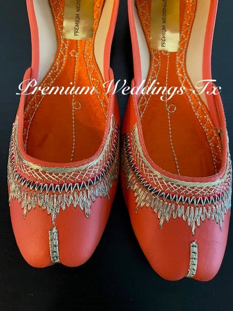 Orange Leather Jutti