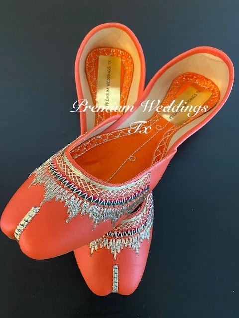 Orange Leather Jutti