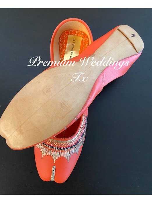 Orange Leather Jutti