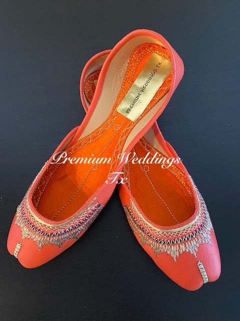 Orange Leather Jutti