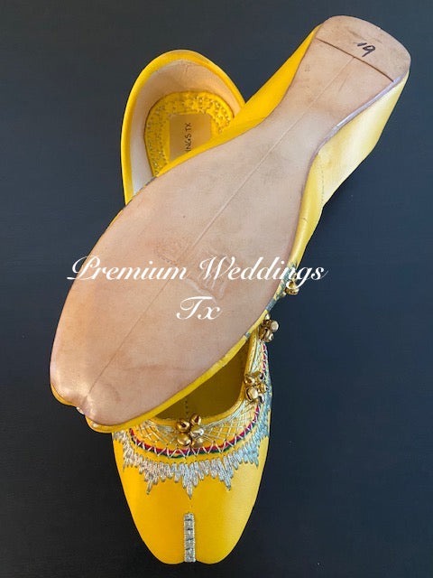 Yellow Ghungroo Jutti - Premium Weddings TX