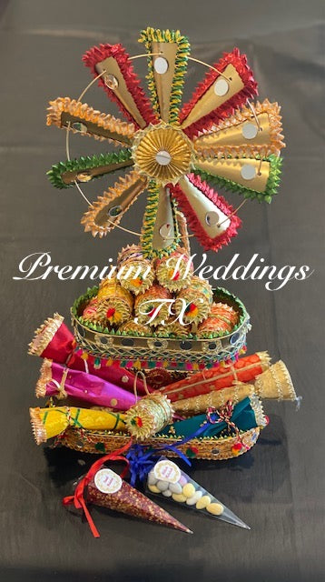 Rustic Gold Windmill Favors Stand - Premium Weddings TX