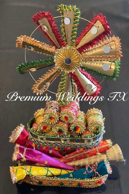 Rustic Gold Windmill Favors Stand - Premium Weddings TX