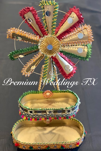 Rustic Gold Windmill Favors Stand - Premium Weddings TX