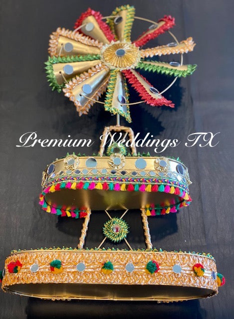 Rustic Gold Windmill Favors Stand - Premium Weddings TX
