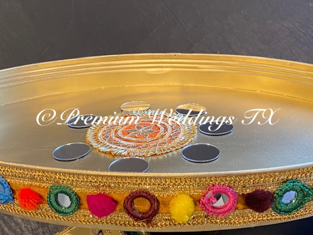 Metal Thaals Bari Trays / Gift Packaging - Premium Weddings TX