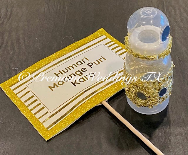Hexagon Plate Gold Doodh Pilai Glass - Premium Weddings TX