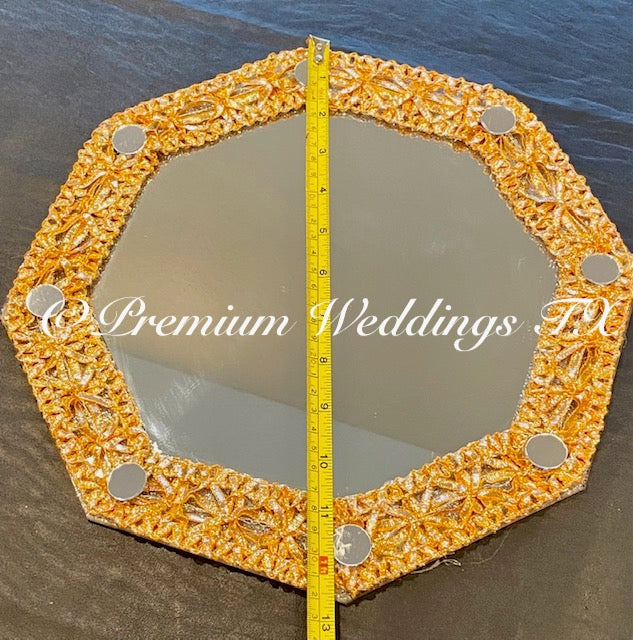 Hexagon Plate Red Doodh Pilai Glass
