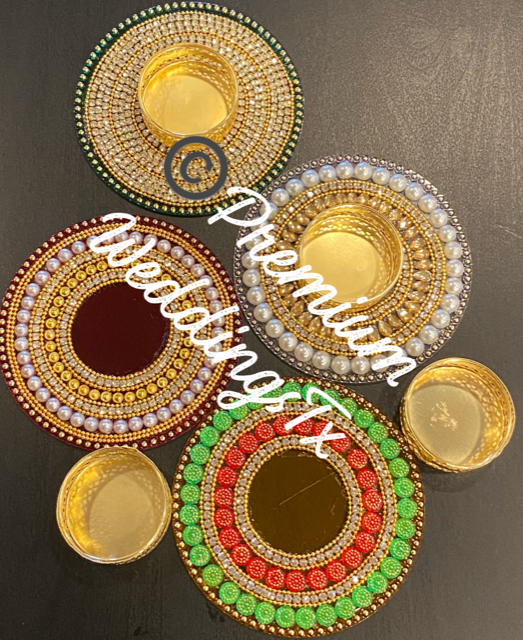 Acrylic Diyas - Set of 4 XO - Premium Weddings TX