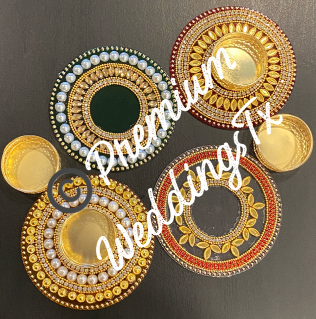 Acrylic Diyas - Set of 4 XO - Premium Weddings TX